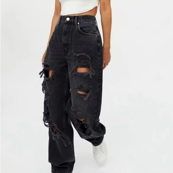BDG Black High Rise Baggy Jeans - Picture 1 of 4